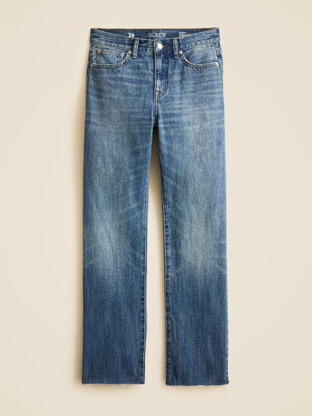 NWT J.Crew Women's 26 Tall Nipped Straight High Rise Rigid Denim Jean